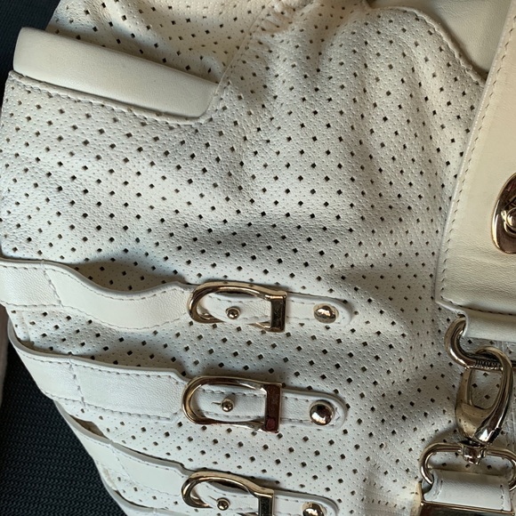 Jimmy Choo Bree White Napa Leather Hobo Bag